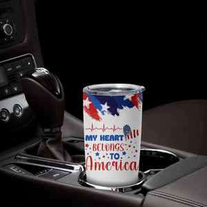 My Heart Belongs To America Patriotic Tumbler Cup 4th Of July Independence Day American Flag TB10 Print Your Wear
