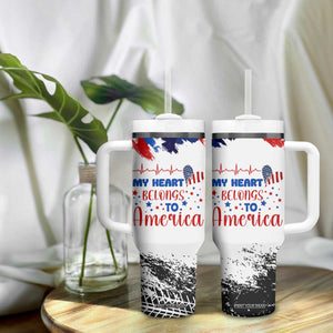 My Heart Belongs To America Patriotic Tumbler With Handle 4th Of July Independence Day American Flag TB10 Print Your Wear