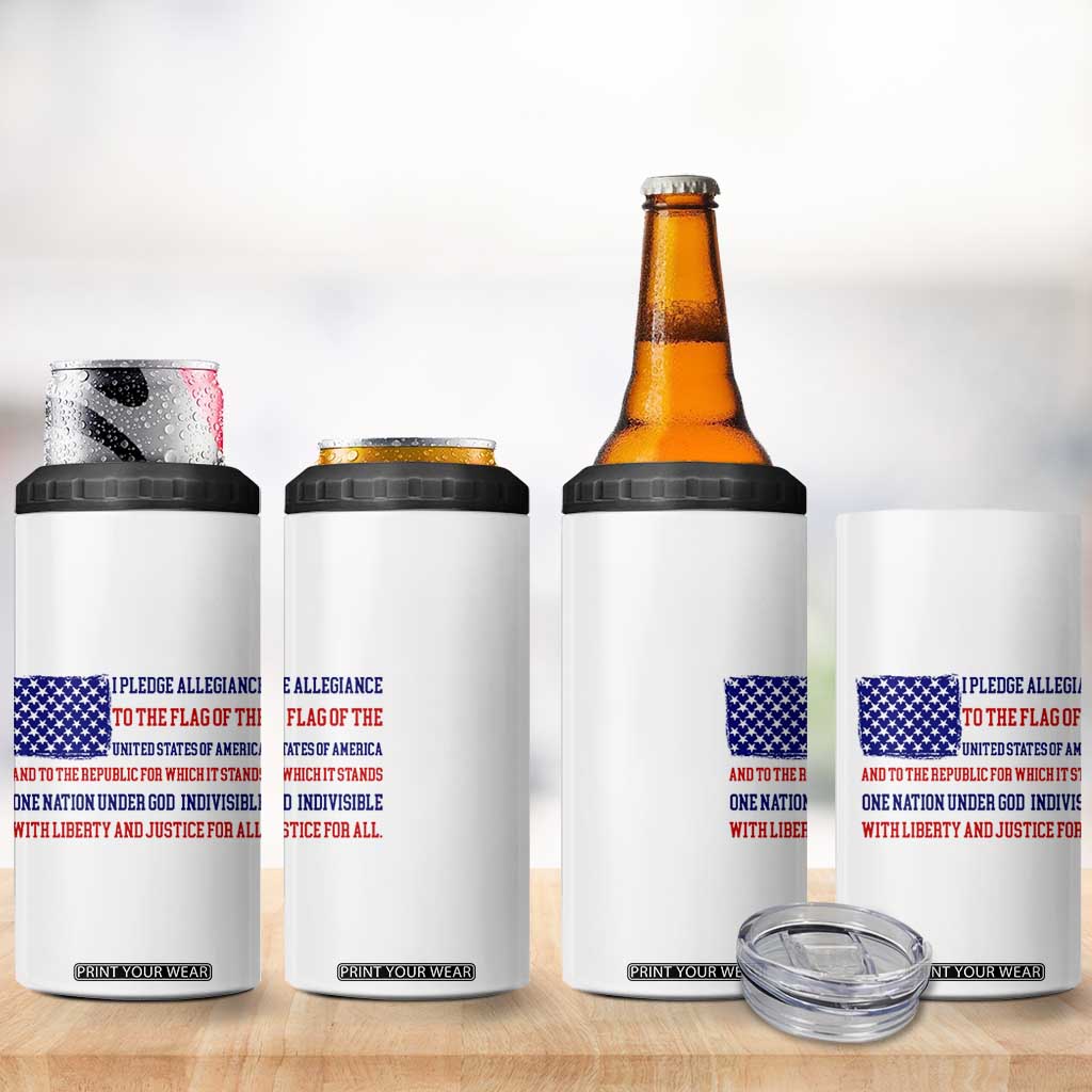 American Gifts 4 in 1 Can Cooler Tumbler Independence Day 4th Of July USA Flag TB10 Print Your Wear