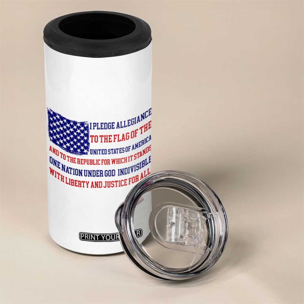 American Gifts 4 in 1 Can Cooler Tumbler Independence Day 4th Of July USA Flag TB10 Print Your Wear