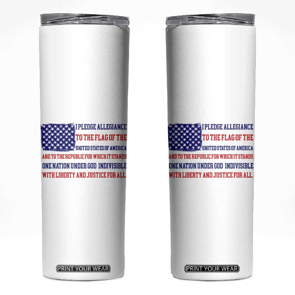 American Gifts Skinny Tumbler Independence Day 4th Of July USA Flag TB10 White Print Your Wear