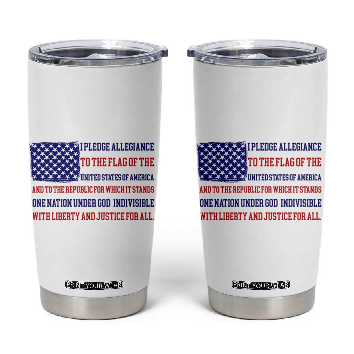 American Gifts Tumbler Cup Independence Day 4th Of July USA Flag TB10 White Print Your Wear