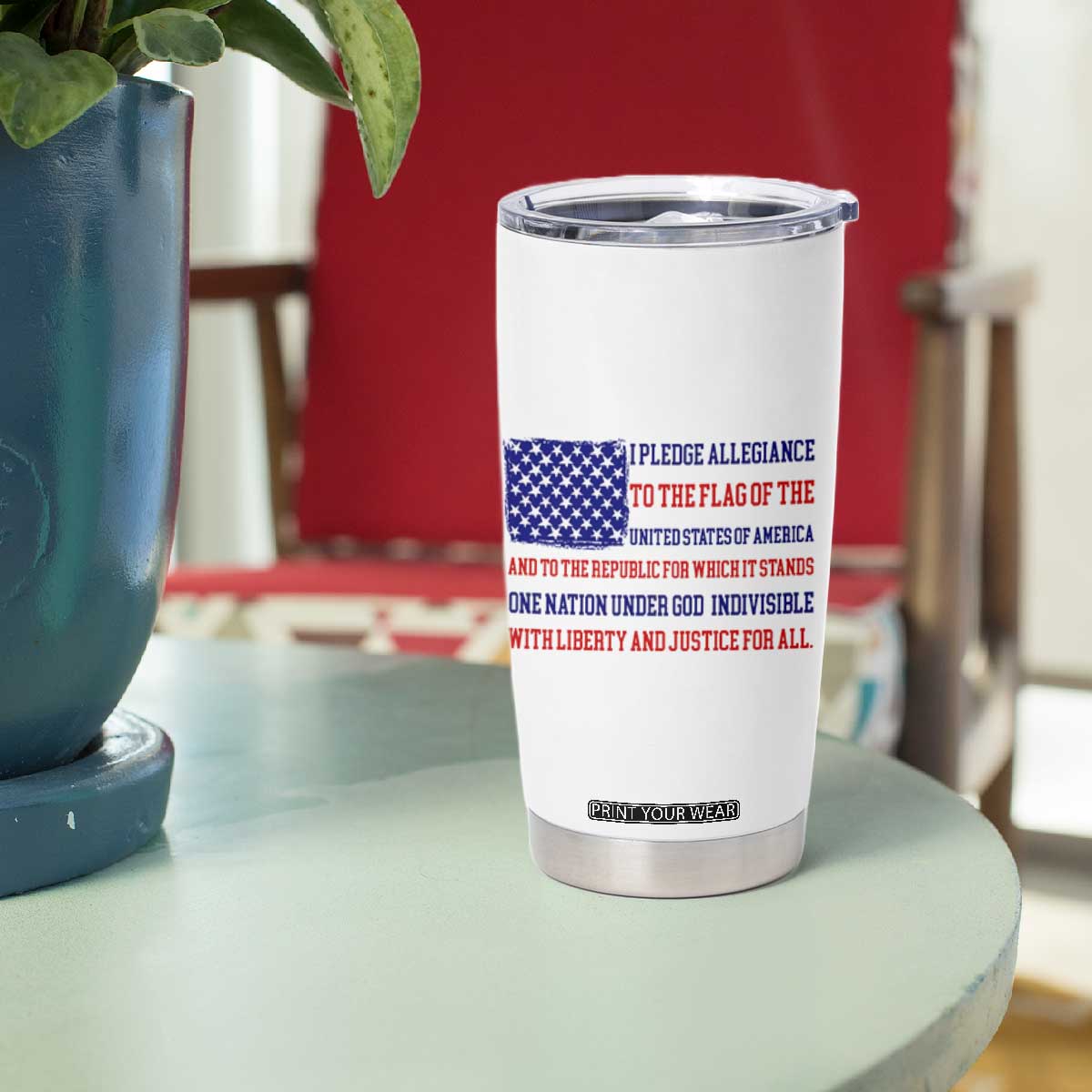 American Gifts Tumbler Cup Independence Day 4th Of July USA Flag TB10 Print Your Wear