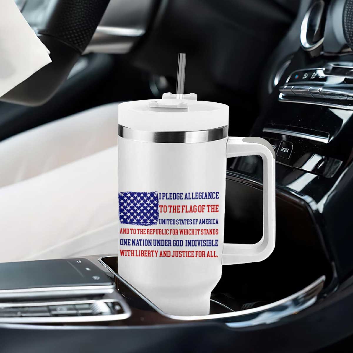 American Gifts Tumbler With Handle Independence Day 4th Of July USA Flag TB10 Print Your Wear