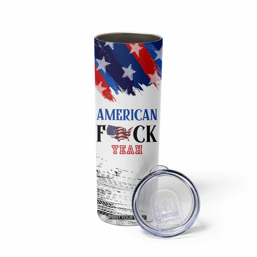 America Fck Yeah Skinny Tumbler Funny Patriotic USA Flag American Patriot TB10 Print Your Wear