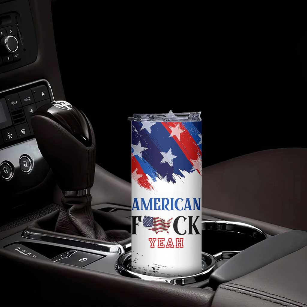 America Fck Yeah Skinny Tumbler Funny Patriotic USA Flag American Patriot TB10 Print Your Wear