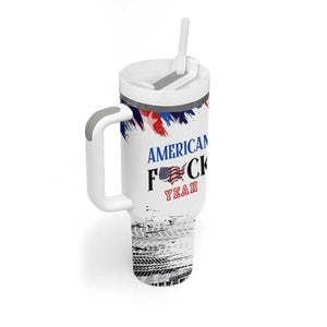 America Fck Yeah Tumbler With Handle Funny Patriotic USA Flag American Patriot TB10 Print Your Wear