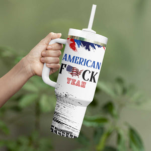 America Fck Yeah Tumbler With Handle Funny Patriotic USA Flag American Patriot TB10 Print Your Wear