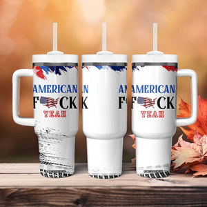 America Fck Yeah Tumbler With Handle Funny Patriotic USA Flag American Patriot TB10 Print Your Wear