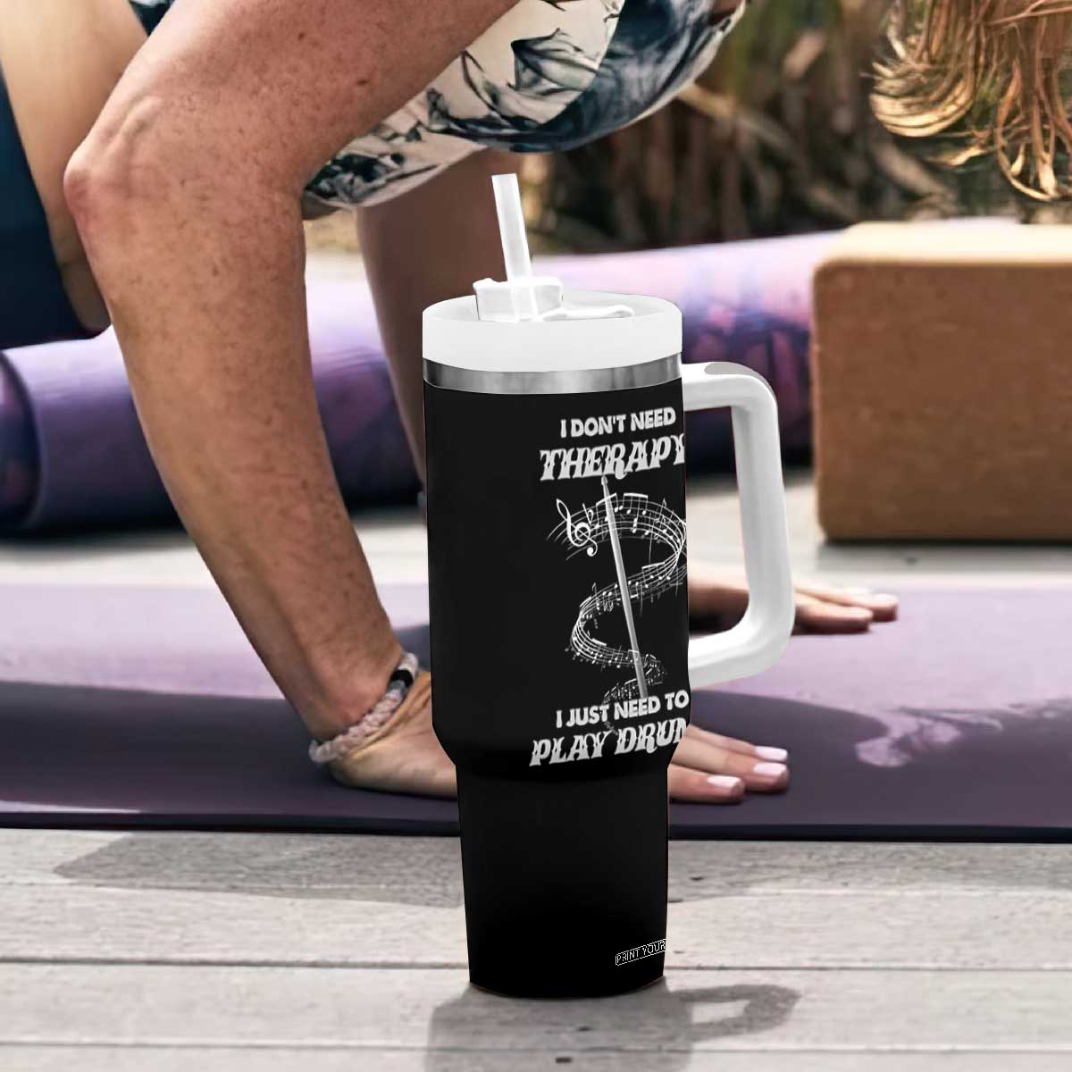 Drummer Tumbler With Handle Drumstick Rock Music Lover Gift For Drummers TB10 Print Your Wear