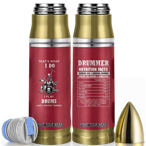Skeleton Drummer Bullet Tumbler Thats What I Do I Play Drums Gifts For Drummers Percussionists TB10 Red Print Your Wear