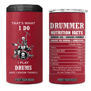 Skeleton Drummer 4 in 1 Can Cooler Tumbler Thats What I Do I Play Drums Gifts For Drummers Percussionists TB10 One Size: 16 oz Red Print Your Wear