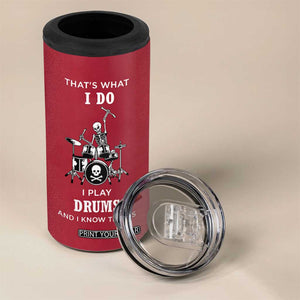 Skeleton Drummer 4 in 1 Can Cooler Tumbler Thats What I Do I Play Drums Gifts For Drummers Percussionists TB10 Print Your Wear