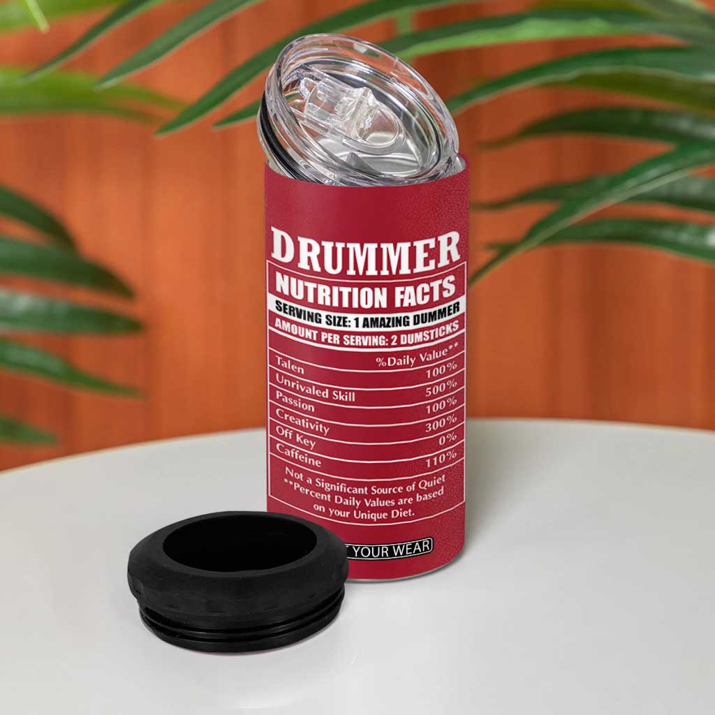 Skeleton Drummer 4 in 1 Can Cooler Tumbler Thats What I Do I Play Drums Gifts For Drummers Percussionists TB10 Print Your Wear