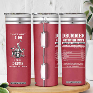 Skeleton Drummer Skinny Tumbler Thats What I Do I Play Drums Gifts For Drummers Percussionists TB10 Print Your Wear