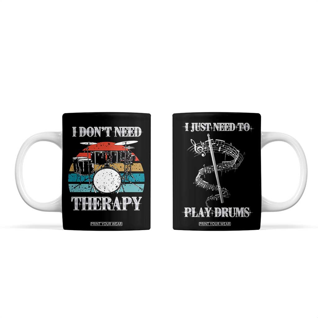 Drummer Coffee Mug Retro Rock Music Lover Gift For Drummers TB10 Black Print Your Wear