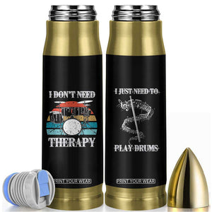Drummer Bullet Tumbler Retro Rock Music Lover Gift For Drummers TB10 Black Print Your Wear