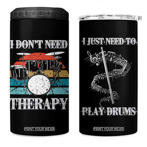 Drummer 4 in 1 Can Cooler Tumbler Retro Rock Music Lover Gift For Drummers TB10 One Size: 16 oz Black Print Your Wear