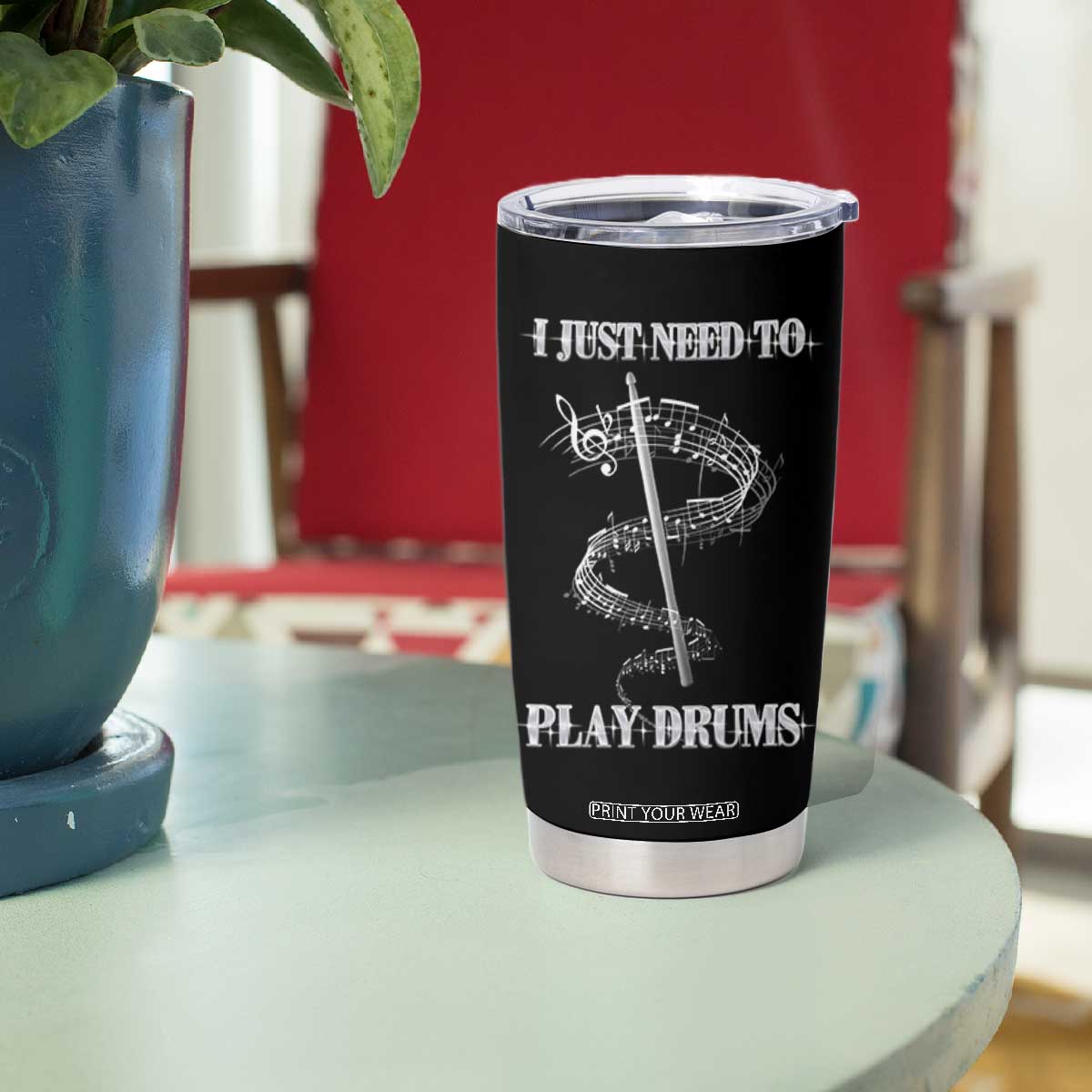 Drummer Tumbler Cup Retro Rock Music Lover Gift For Drummers TB10 Print Your Wear
