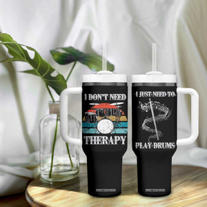 Drummer Tumbler With Handle Retro Rock Music Lover Gift For Drummers TB10 Print Your Wear