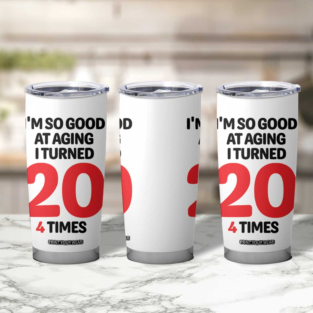 80th Birthday Tumbler Cup Im So Good At Aging I Turned 20 4 Times 1946 80 Year Old Birthday TB10 Print Your Wear