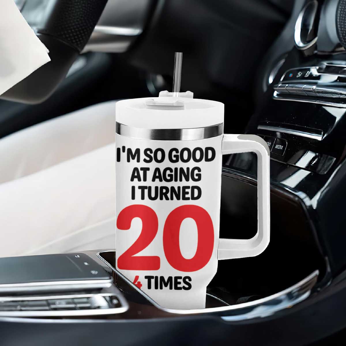 80th Birthday Tumbler With Handle Im So Good At Aging I Turned 20 4 Times 1946 80 Year Old Birthday TB10 Print Your Wear