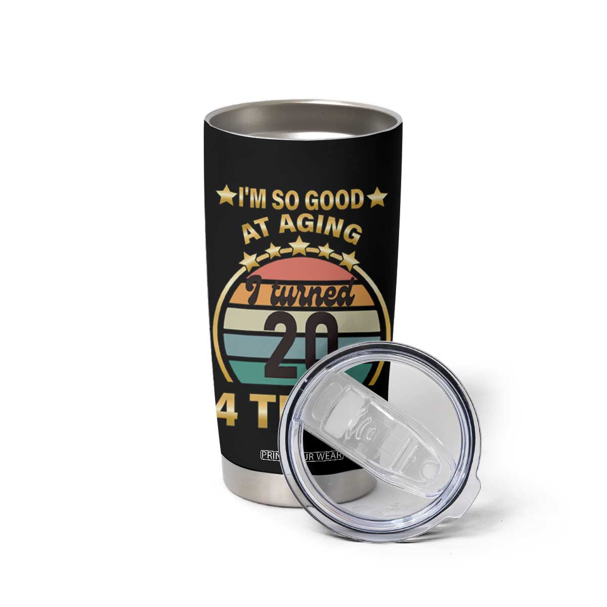 80th Birthday Tumbler Cup Turning 20 4 Times Retro 1946 80 Year Old Birthday TB10 Print Your Wear
