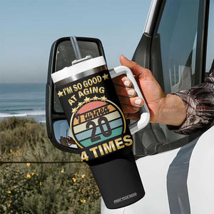 80th Birthday Tumbler With Handle Turning 20 4 Times Retro 1946 80 Year Old Birthday TB10 Print Your Wear