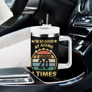 80th Birthday Tumbler With Handle Turning 20 4 Times Retro 1946 80 Year Old Birthday TB10 Print Your Wear