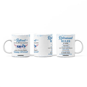 Retirement Gifts For Women Coffee Mug Not My Problem Anymore Funny Retired Flowers Floral TB10 Print Your Wear