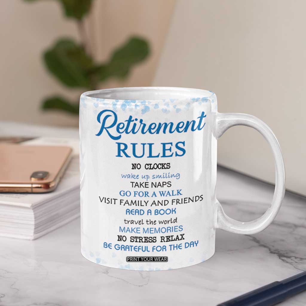 Retirement Gifts For Women Coffee Mug Not My Problem Anymore Funny Retired Flowers Floral TB10 Print Your Wear