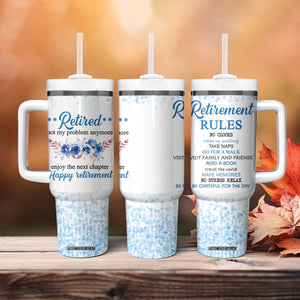Retirement Gifts For Women Tumbler With Handle Not My Problem Anymore Funny Retired Flowers Floral TB10 Print Your Wear