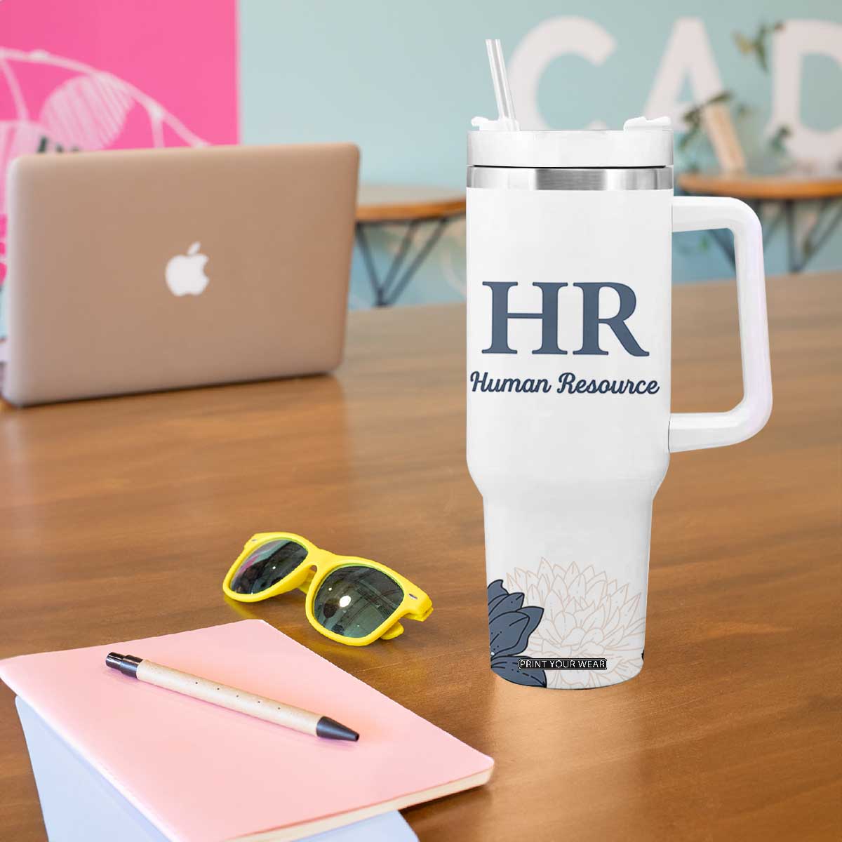 Human Resources Gifts Tumbler With Handle HR Professionals Day Office HR Gifts for Women Flower TB10 Print Your Wear