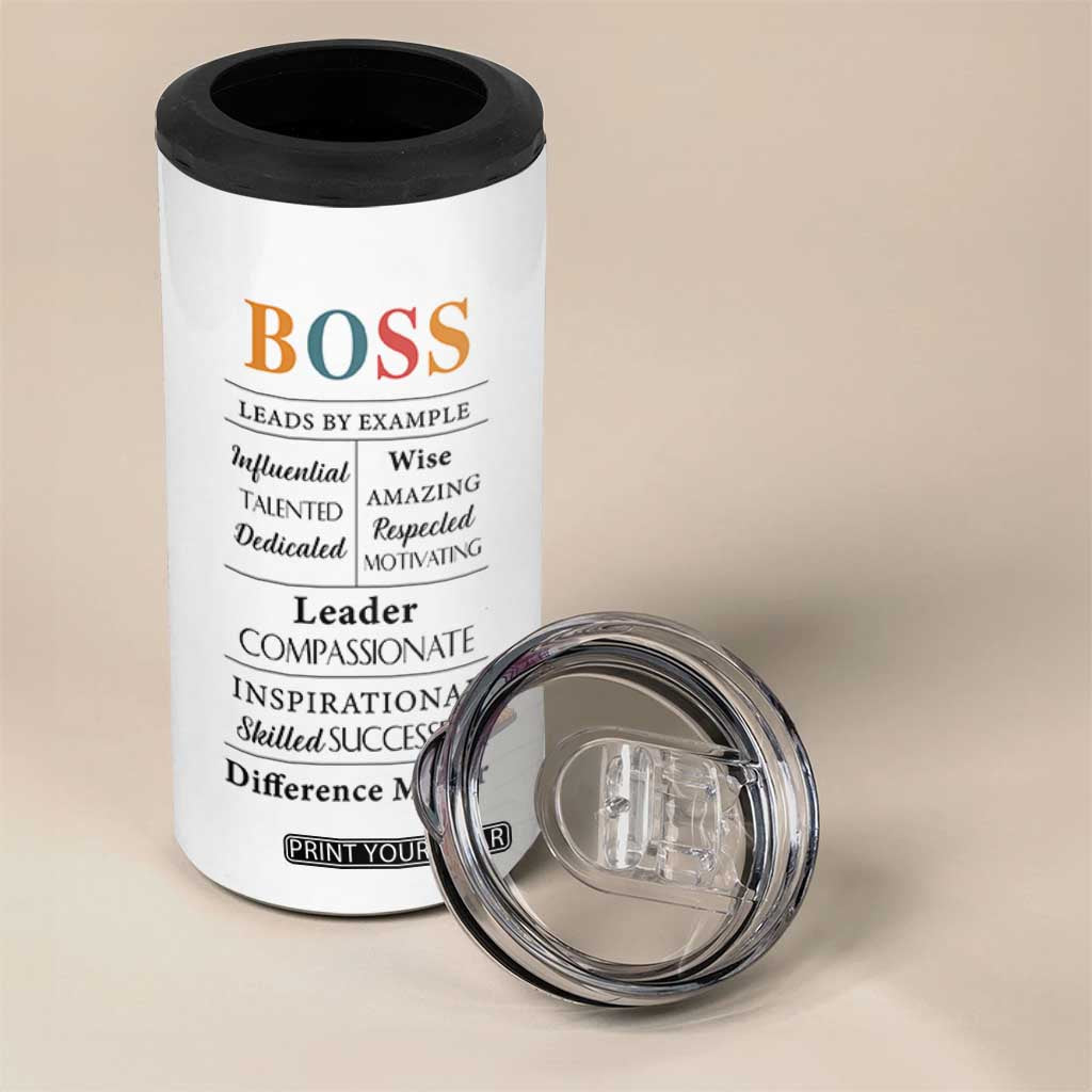 Thank You Gifts For Boss 4 in 1 Can Cooler Tumbler Leader Manager Office Coworker Funny Christmas Birthday Gift TB10 Print Your Wear