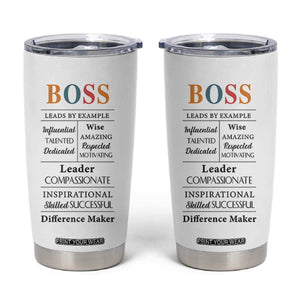 Thank You Gifts For Boss Tumbler Cup Leader Manager Office Coworker Funny Christmas Birthday Gift TB10 White Print Your Wear