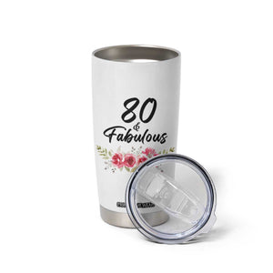 80 And Fabulous Tumbler Cup 80th Birthday Gifts For Women Grandma Aunt Flower 1946 Present TB10 Print Your Wear