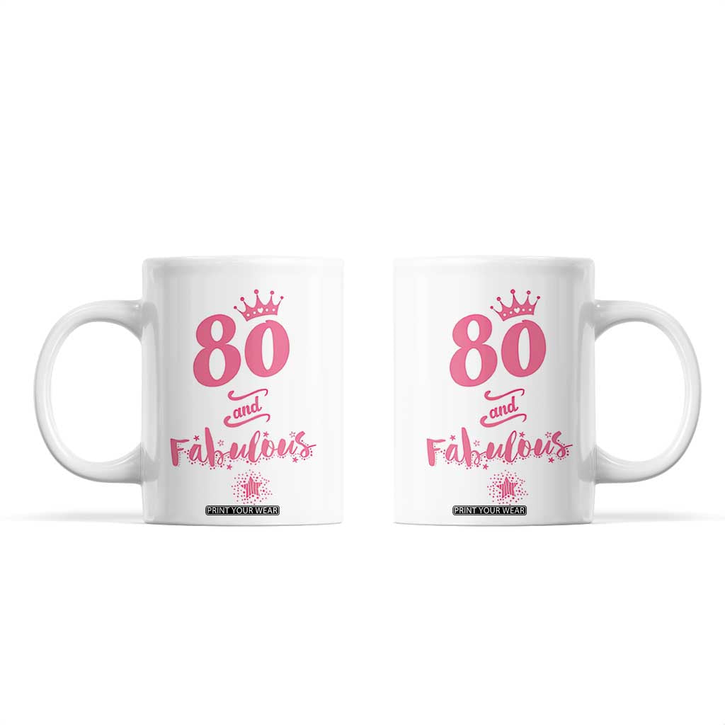 80 And Fabulous Coffee Mug 80th Birthday Gifts For Women Grandma Aunt 1946 Present TB10 White Print Your Wear