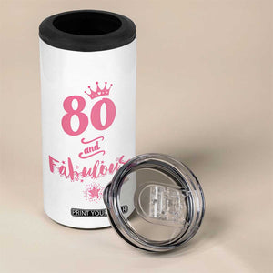 80 And Fabulous 4 in 1 Can Cooler Tumbler 80th Birthday Gifts For Women Grandma Aunt 1946 Present TB10 Print Your Wear
