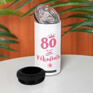 80 And Fabulous 4 in 1 Can Cooler Tumbler 80th Birthday Gifts For Women Grandma Aunt 1946 Present TB10 Print Your Wear