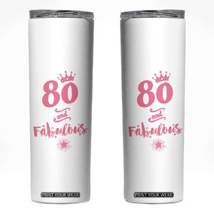 80 And Fabulous Skinny Tumbler 80th Birthday Gifts For Women Grandma Aunt 1946 Present TB10 White Print Your Wear