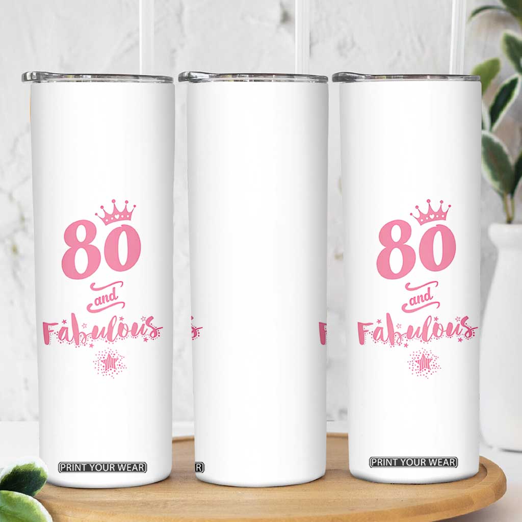 80 And Fabulous Skinny Tumbler 80th Birthday Gifts For Women Grandma Aunt 1946 Present TB10 Print Your Wear