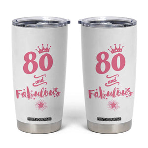 80 And Fabulous Tumbler Cup 80th Birthday Gifts For Women Grandma Aunt 1946 Present TB10 White Print Your Wear