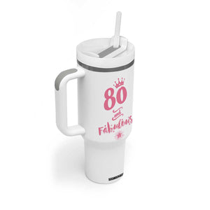 80 And Fabulous Tumbler With Handle 80th Birthday Gifts For Women Grandma Aunt 1946 Present TB10 Print Your Wear