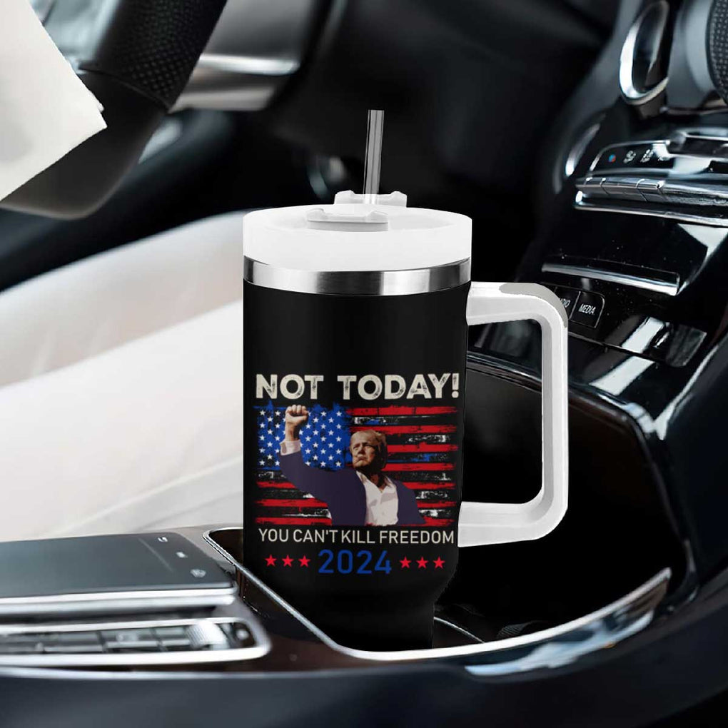 Trump 2024 Tumbler With Handle Not Today You Can't Kill Freedom TB10 Print Your Wear