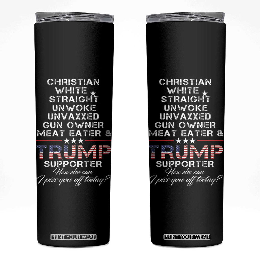 Trump Supporter Christian Skinny Tumbler White Straight Unwoke Unvaxxed TB10 Black Print Your Wear