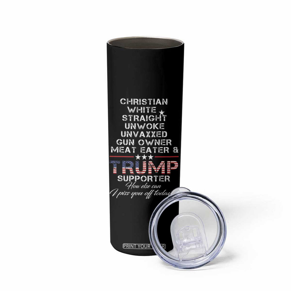 Trump Supporter Christian Skinny Tumbler White Straight Unwoke Unvaxxed TB10 Print Your Wear