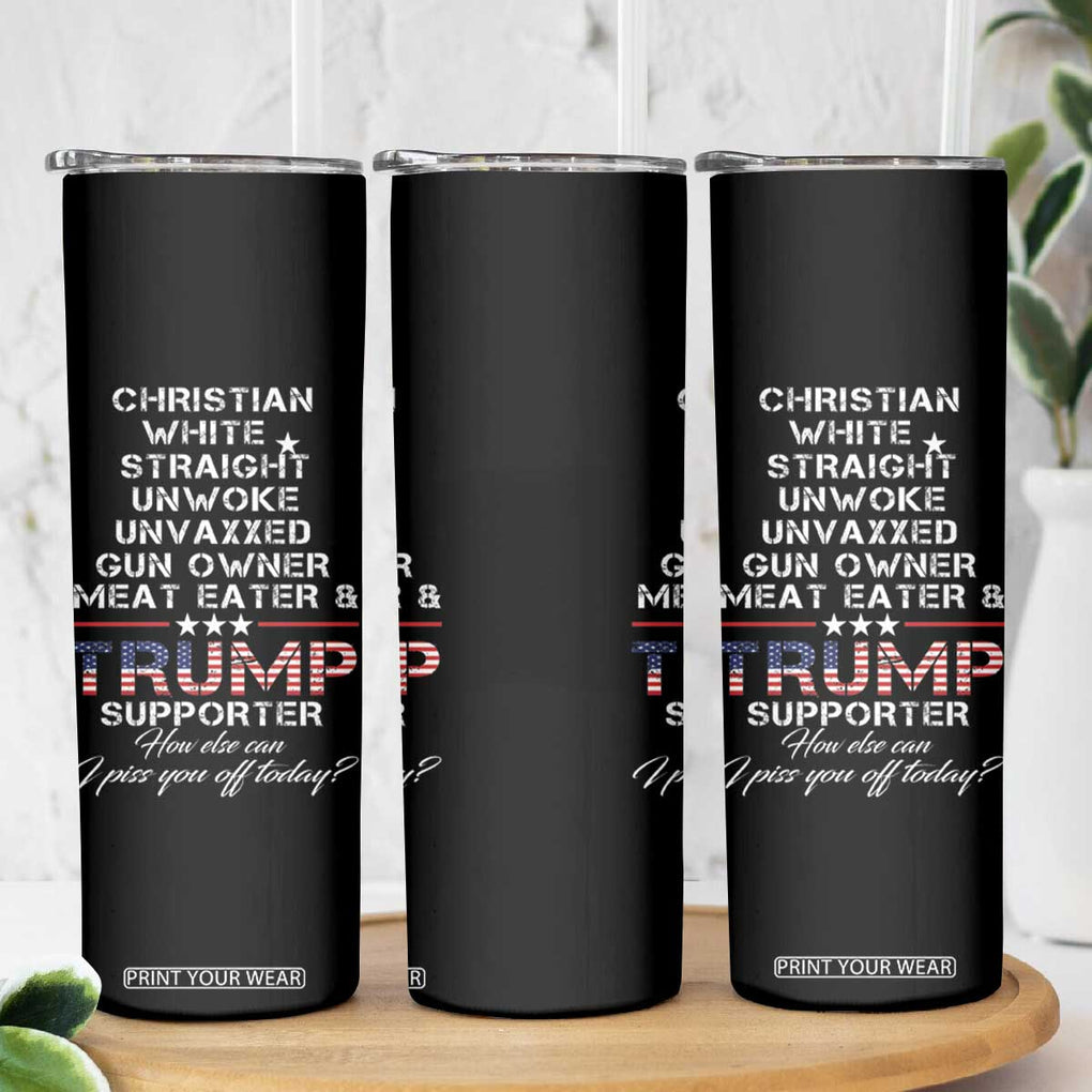 Trump Supporter Christian Skinny Tumbler White Straight Unwoke Unvaxxed TB10 Print Your Wear