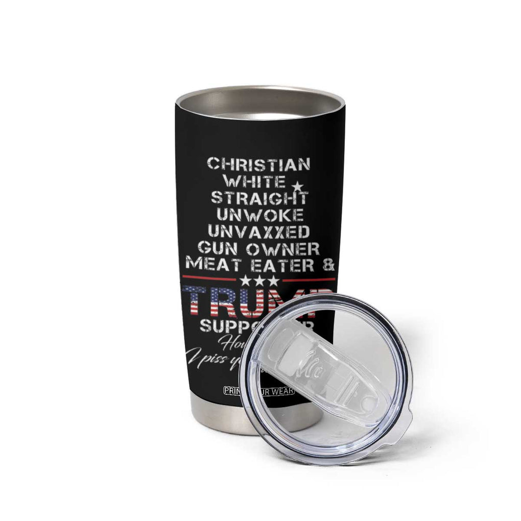 Trump Supporter Christian Tumbler Cup White Straight Unwoke Unvaxxed TB10 Print Your Wear