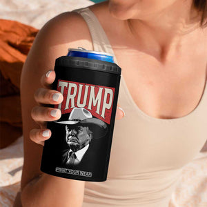 Trump Cowboy Western 4 in 1 Can Cooler Tumbler 2024 Election TB10 Print Your Wear