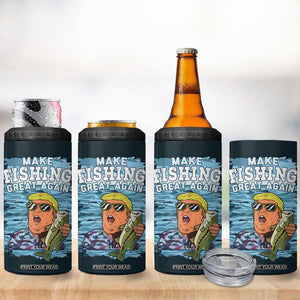 Trump 2024 Fisherman Angler Gift 4 in 1 Can Cooler Tumbler Make Fishing Great Again Ryder Cup TB10 Print Your Wear